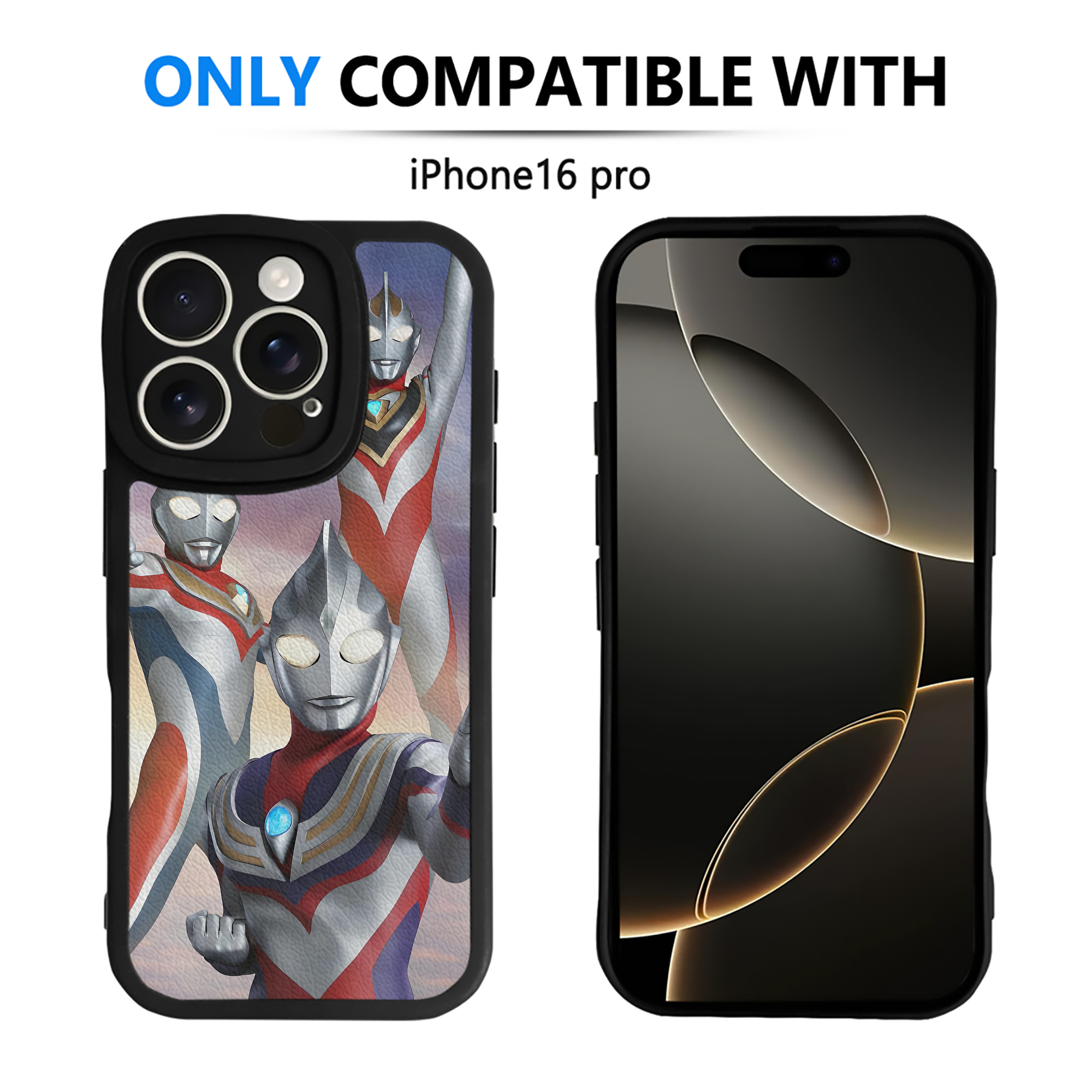 （画像用） ウルトラマン Ultraman 【iPhone 16シリーズ対応】シリコンスマホケース（レザー調） 材質：シリコン